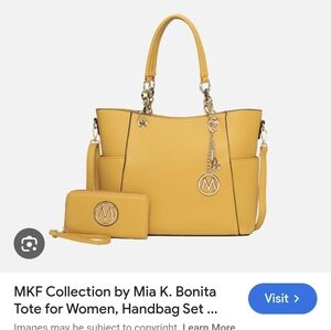 MKF Collection Yellow Tote and Wallet Set